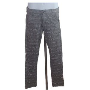 FRIED DENIM STRETCHY PLAID PANTS